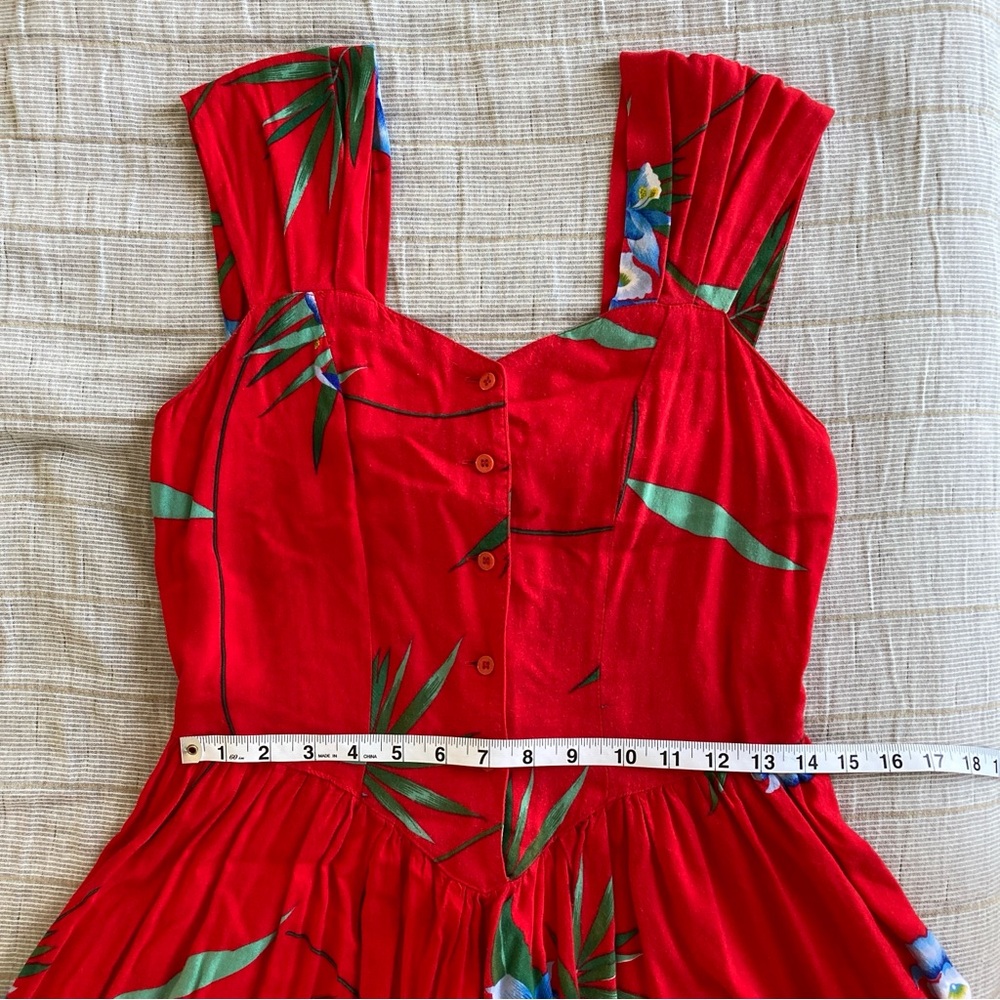 Vintage rayon button top floral dress